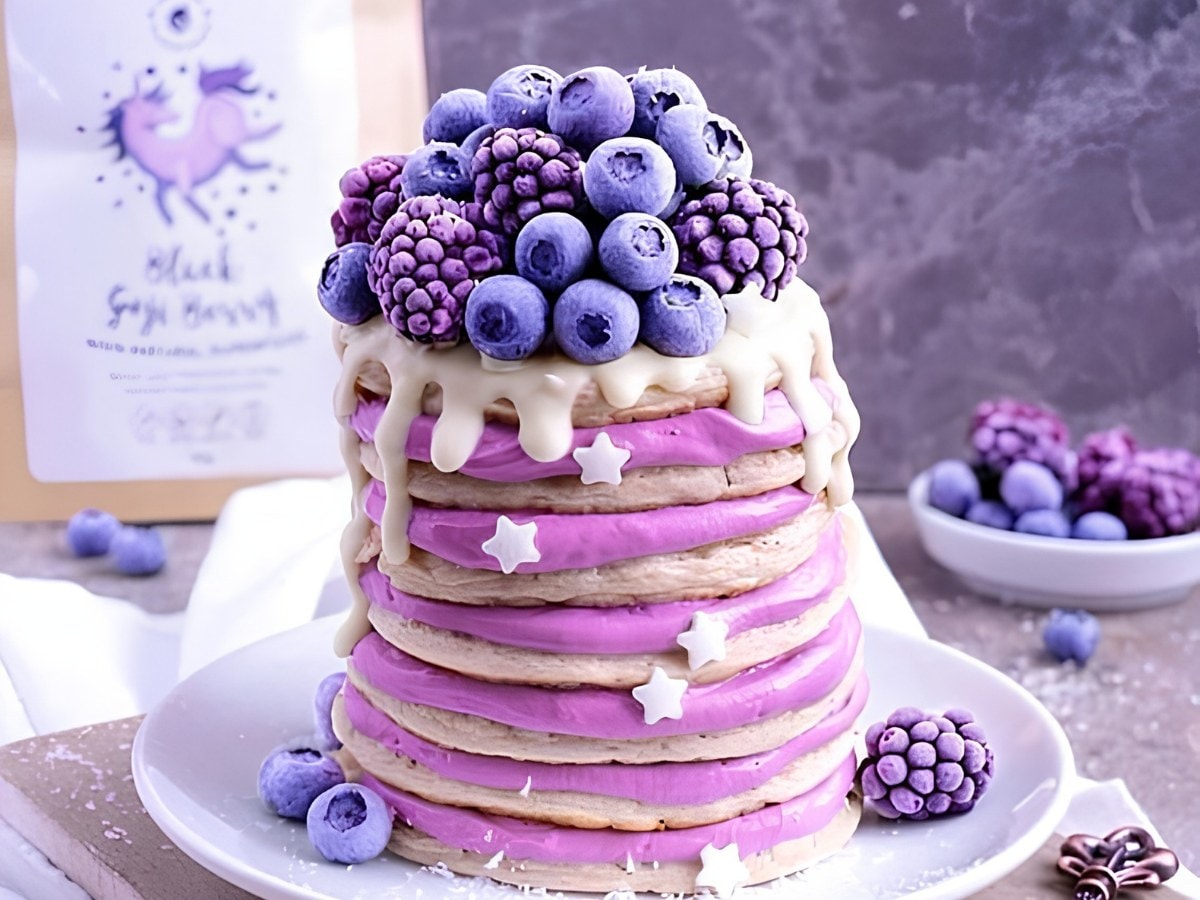 Purple Berry Pancake Stack